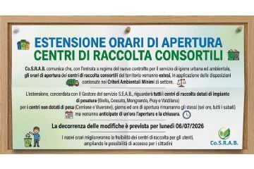 Ampliamento orario centri raccolta rifiuti